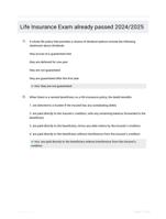 Life Insurance Exam already passed 2024/2025