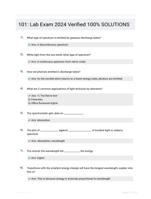 101: Lab Exam  2024 Verified 100% SOLUTIONS