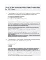 LPN - NClex Review and Final Exam Review Best for 2024Test