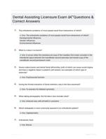 Dental Assisting Licensure Exam -Questions & Correct Answers