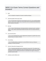 MSSC CLA Exam Terms Correct Questions and Answers!