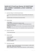 NURS 6512 Final Exam Review 33 QUESTIONS AND CORRECT ANSWERS LATEST (VERIFIED ANSWERS)