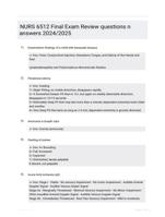NURS 6512 Final Exam Review questions n answers 2024/2025