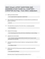 ANCC (Exam LATEST  QUESTIONS AND ANSWERS STUDY GUIDE ALL  CHAPTER1-CHPAPTER 23) Prep - From ANCC Addendum