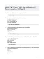 ANCC FNP (Exam (100% Correct Solutions).) Review questions LEIK part 2