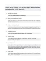 FDNY TEST Study Guide (55 Terms with Correct Answers for 2024 Update).