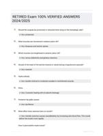 RETIRED Exam 100%  VERIFIED ANSWERS  2024/2025