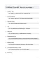 1113 Final Exam - Questions/Answers