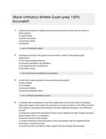 Mock Orthotics Written Exam prep  100% Accurate!!