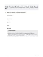 RVE - Practice Test Questions Study Guide Rated A+