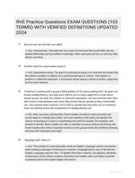 RVE Practice Questions EXAM QUESTIONS (103 TERMS) WITH VERIFIED DEFINITIONS UPDATED 2024