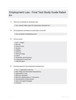Employment Law - Final Test Study Guide Rated A+