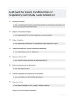 Test Bank for Egan's Fundamentals of Respiratory Care Study Guide Graded A+