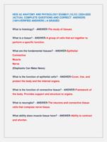 HESI A2 ANATOMY AND PHYSIOLOGY EXAM(V1,V2,V3 ) 2024-2025  |ACTUAL COMPLETE QUESTIONS AND CORRECT ANSWERS