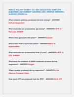 HESI A2 BIOLOGY EXAM(V1-V2 ) 2024-2025|ACTUAL COMPLETE  QUESTIONS AND CORRECT ANSWERS (100% VERIFIED ANSWERS )