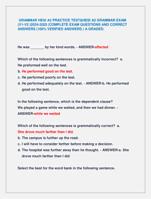 GRAMMAR HESI A2 PRACTICE TEST&HESI A2 GRAMMAR EXAM  (V1-V2 )2024-2025 |COMPLETE EXAM QUESTIONS AND CORRECT  ANSWERS