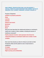 ANCC PMHNP CERTIFICATION EXAM 2024-2025 NEWEST !! |ACTUAL COMPLETE EXAM QUESTIONS AND CORRECT DETAILED  ANSWERS