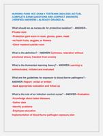 NURSING FUND HCC EXAM 4 TESTBANK 2024-2025 |ACTUAL  COMPLETE EXAM QUESTIONS AND CORRECT ANSWERS (VERIFIED ANSWERS )