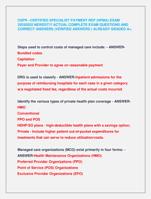 CSPR CERTIFIED SPECIALIST PAYMENT REP (HFMA) EXAM  20242025 NEWEST!!! ACTUAL COMPLETE EXAM QUESTIONS AND  CORRECT ANSWERS