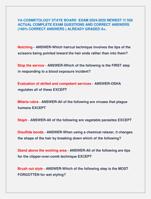 VA COSMETOLOGY STATE BOARD EXAM 2024-2025 NEWEST !!! 550  ACTUAL COMPLETE EXAM QUESTIONS AND CORRECT ANSWERS