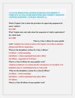 VA STATE INSPECTION LICENSE EXAM 2024-2025 NEWEST!!!  COMPLETE ACTUAL EXAM QUESTIONS AND CORRECT ANSWERS