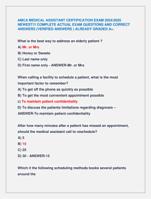 AMCA MEDICAL ASSISTANT CERTIFICATION EXAM 2024/2025  NEWEST!!! COMPLETE ACTUAL EXAM QUESTIONS AND CORRECT  ANSWERS