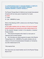 CA JURISPRUDENCE EXAM -PT 2024/2025 NEWEST !!! COMPLETE  ACTUAL EXAM QUESTIONS AND CORRECT ANSWERS