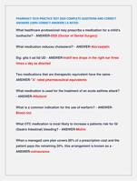 PHARMACY TECH PRACTICE TEST 2024 COMPLETE QUESTIONS AND CORRECT  ANSWERS (100% CORRECT ANSWERS ) A RATED.