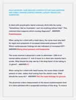 NCLEX 300-NEURO EXAM 2024/2025 /COMPLETE ACTUAL EXAM QUESTIONS  AND CORRECT ANSWERS (VERIFIED ANSWERS ) .