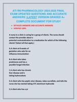 ATI RN PHARMACOLOGY 2024-2025 FINAL  EXAM UPDATED QUESTIONS AND ACCURATE  ANSWERS \LATEST VERSION GRADED A+
