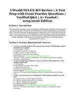 UWorld NCLEX-RN Review | Verified Questions and Answers | Premium Practice Test Prep | A+ Graded | 2025/2026 Edition