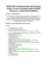 HESI RN Fundamentals of Nursing Exam | Core Concepts and Verified Answers | 2025/2026 Edition