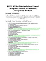 HESI RN Pathophysiology Exam | Complete Review Workbook | Verified Answers | 2025/2026 Edition