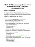 HESI RN Pharmacology Exam | Test Bank with Verified Questions & Correct Answers | 2025/2026 Edition