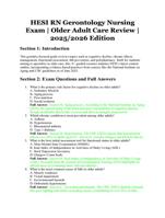 HESI RN Gerontology Nursing Exam | Older Adult Care Review | Verified Questions and Answers | 2025/2026 Edition