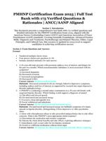 PMHNP Certification Exam 2025 | Full Test Bank with 175 Verified Questions & Rationales | ANCC/AANP Aligned