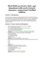 PGA PGM 3.0 Level 1 Test | 447 Questions with 100% Correct Answers | 2025/2026 Verified Edition