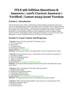 ITLS 9th Edition Questions & Answers | 100% Correct and Verified | Latest 2025/2026 Version