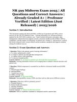 NR599 Midterm Exam 2025 | All Questions and Correct Answers | Professor Verified | A+ Graded | Latest 2025/2026 Edition