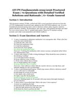 ATI PN Fundamentals Proctored Exam | 70 Verified Questions with Detailed Solutions and Rationales | A+ Grade Assured