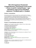 RN ATI Capstone Proctored Comprehensive Assessment 2025/2026 | Form A & B | Actual Exam with Verified Answers and Rationales