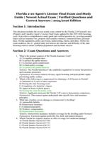Florida 2-20 Agents License Final Exam and Study Guide | Verified Questions and Correct Answers | Newest Actual Exam | 2025