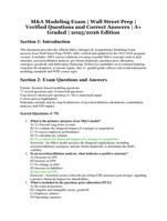 M&A Modeling Exam – Wall Street Prep – 2025/2026 Edition – Verified Questions and Correct Answers
