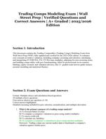 Trading Comps Modeling Exam – Wall Street Prep – 2025/2026 Edition – Verified Questions and Correct Answers