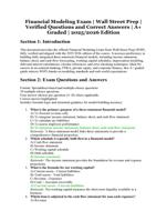 Financial Modeling Exam  Wall Street Prep  2025/2026 Edition  Verified Questions and Correct Answers