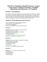 MATH 110 Statistics Module 8 Exam – Portage Learning – Latest 2025/2026 Edition – Verified Questions and Answers