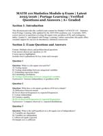 MATH 110 Statistics Module 9 Exam – Portage Learning – Latest 2025/2026 Edition – Verified Questions and Answers
