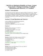 MATH 110 Statistics Module 10 Exam – Portage Learning – Latest 2025/2026 Edition – Verified Questions and Answers