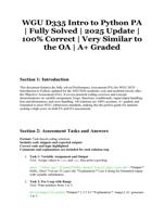 WGU D335 Intro to Python PA – Fully Solved – 2025 Update – 100% Correct and Very Similar to the OA – A+ Graded