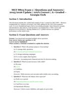 MGT 8803 Exam 1 – Georgia Tech – 2025/2026 Update – Questions and Answers – 100% Correct and A+ Graded
